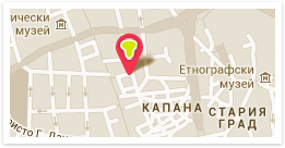 Карта на местоположението но тоусти в кв. Капана в центъра на Пловдив.